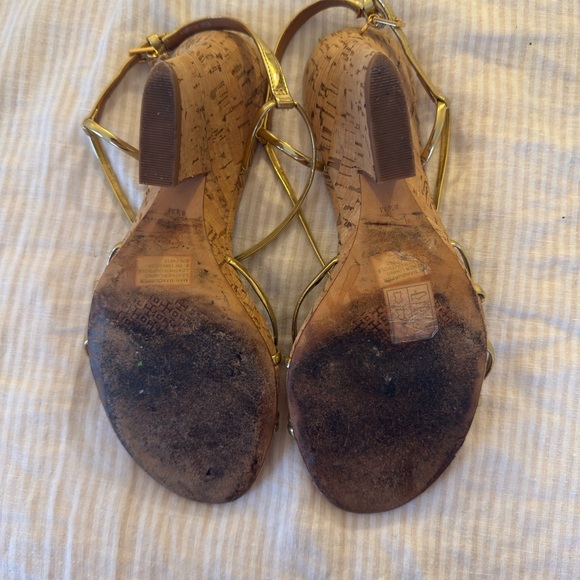 Gold Strappy Sandals - Picture 4 of 12